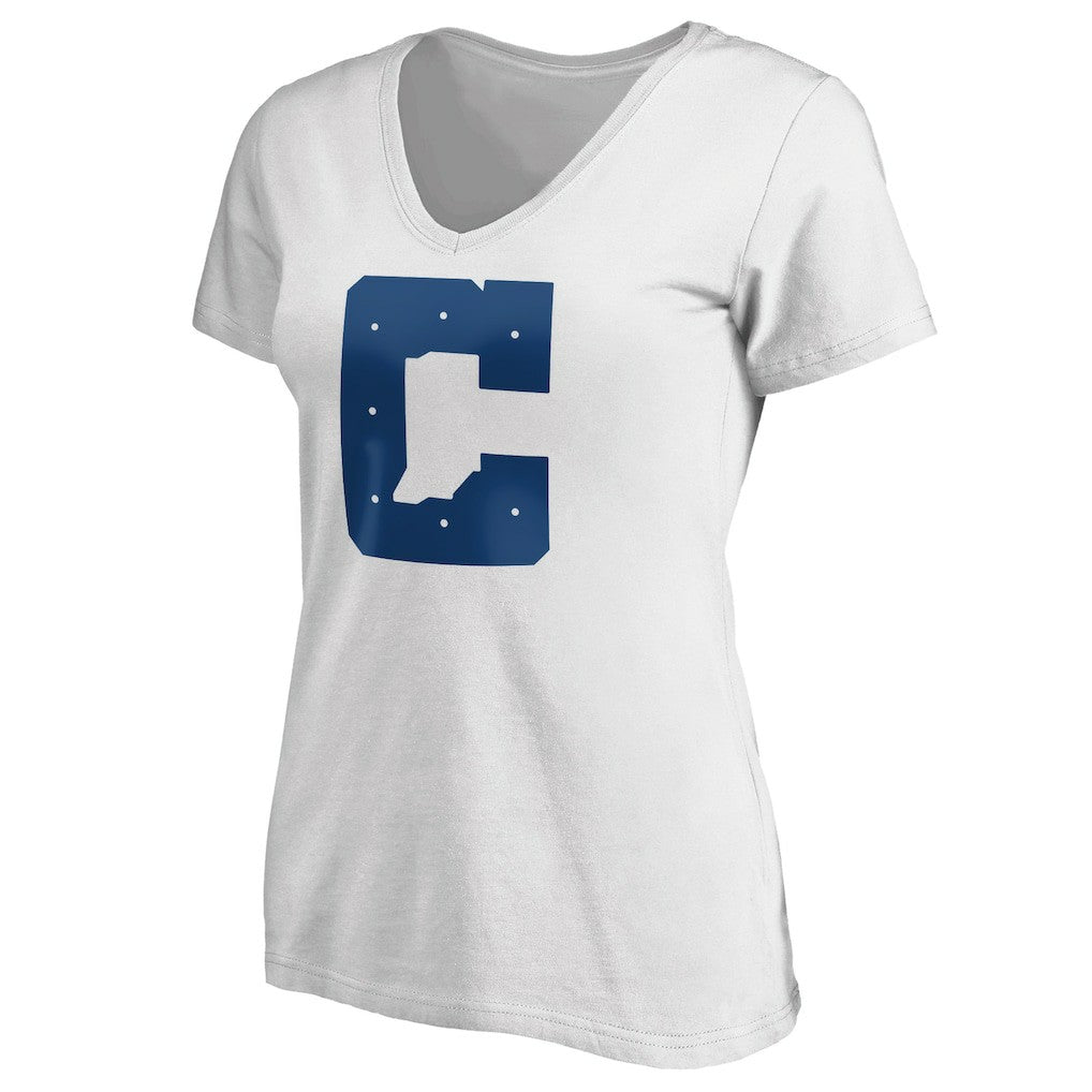Indianapolis Colts Women's Secondary Logo V-Neck T-Shirt - White - NFL