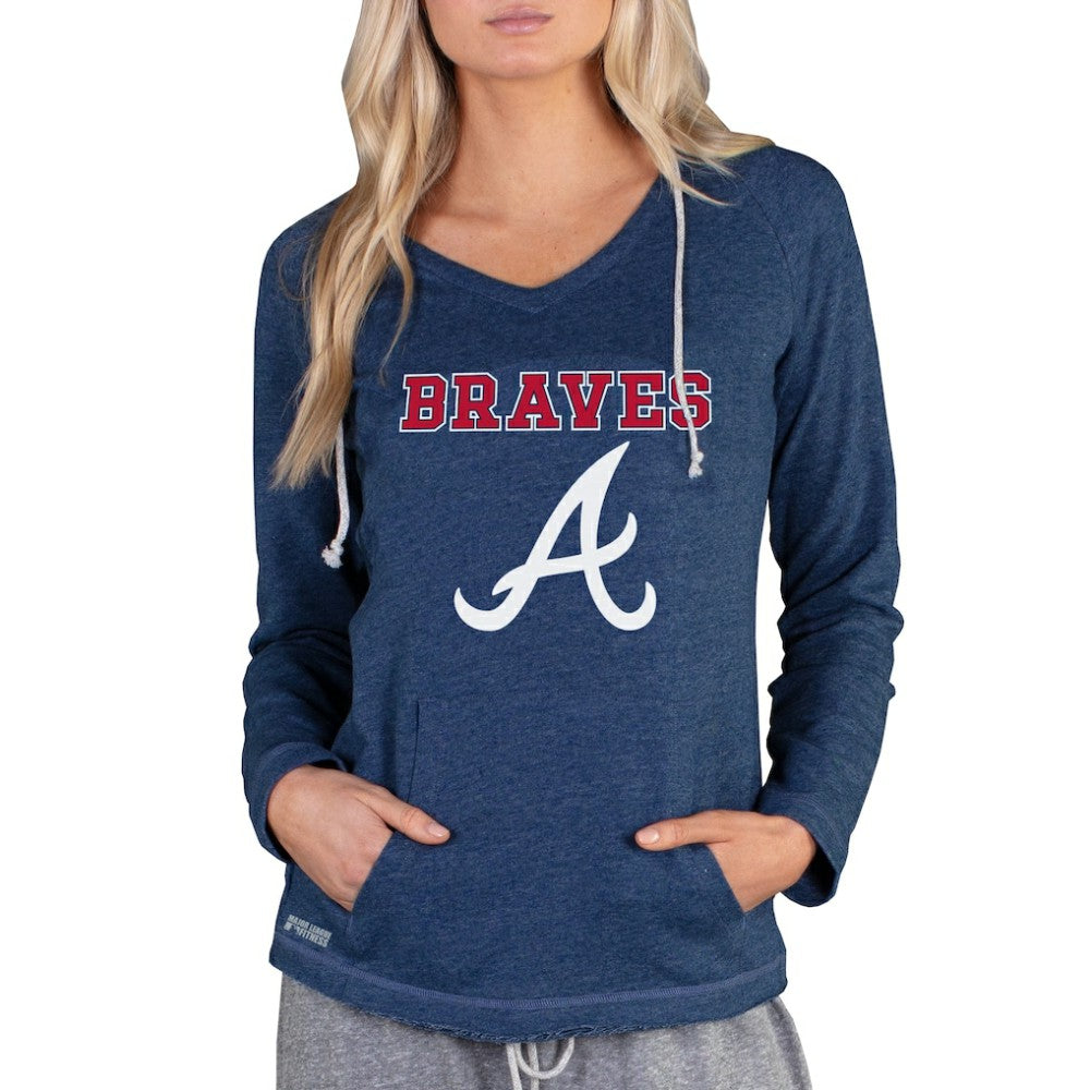 Atlanta Braves Concepts Sport Women's Mainstream Terry Long Sleeve Hoodie Top for sale