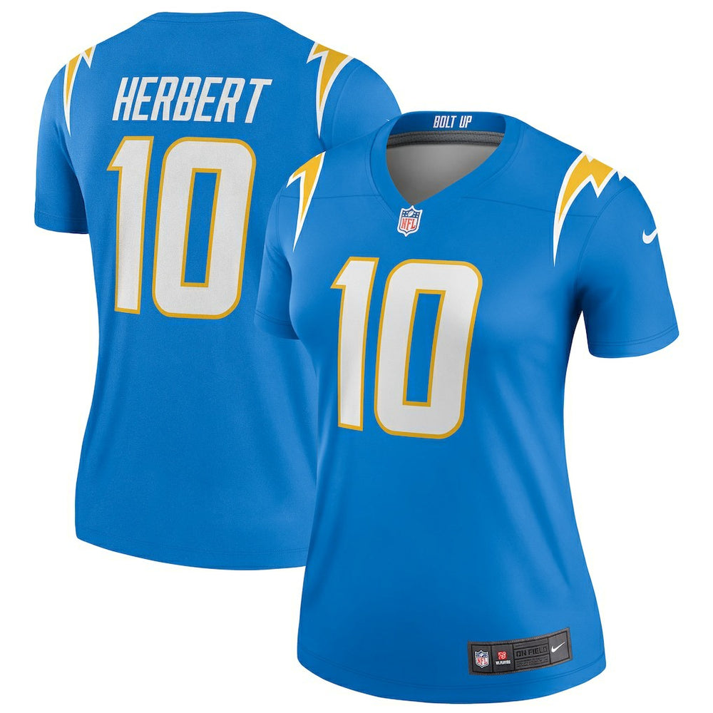 Justin Herbert Los Angeles Chargers Women's Legend Player Performance Top - Powder Blue - Nike