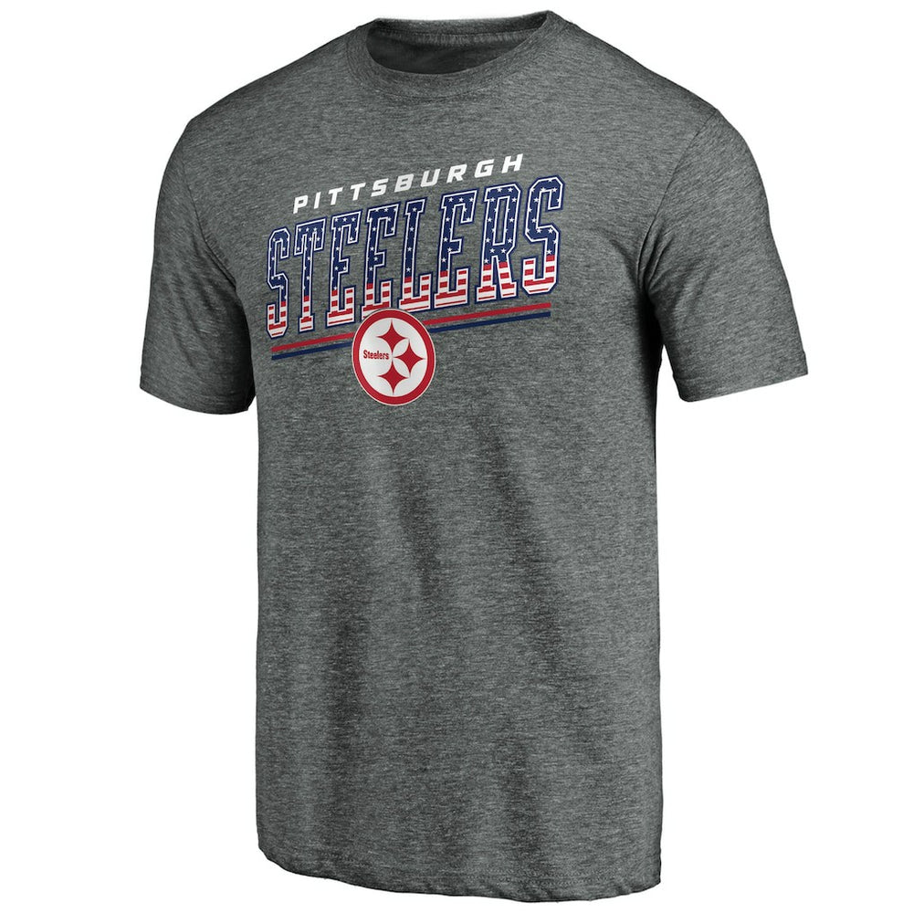 Pittsburgh Steelers Team Freedom Tri-Blend T-Shirt - Gray - NFL