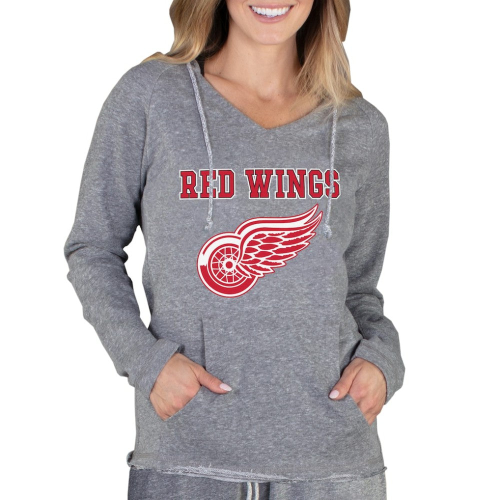 Detroit Red Wings Concepts Sport Women's Mainstream Terry Tri-Blend Long Sleeve Hooded Top - Gray | NHL on sale