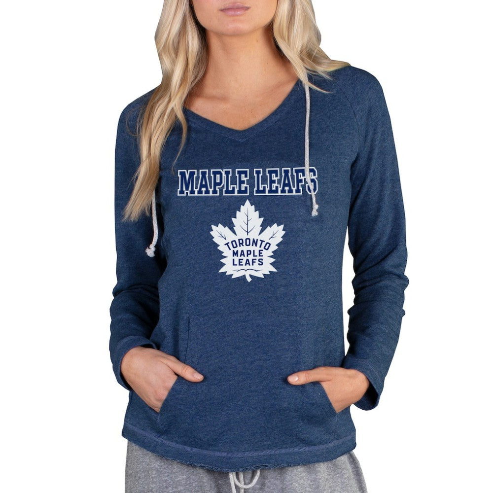 Toronto Maple Leafs Concepts Sport Women's Mainstream Terry Tri-Blend Long Sleeve Hooded Top - Navy | NHL sale