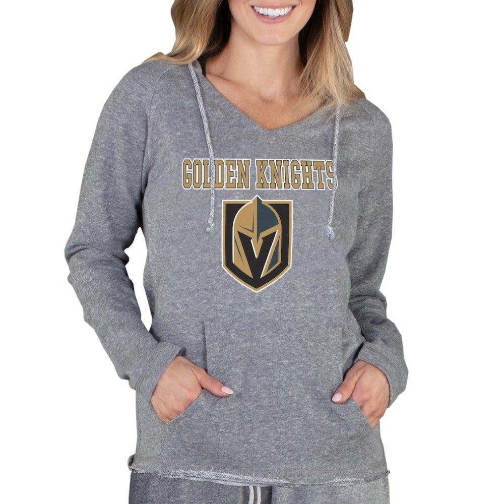 Vegas Golden Knights Concepts Sport Women's Mainstream Terry Tri-Blend Long Sleeve Hooded Top - Gray | NHL sale
