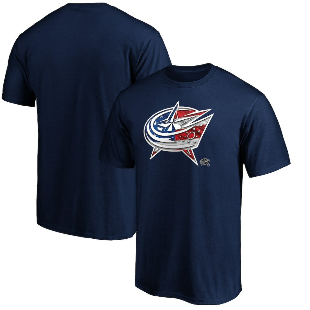 Columbus Blue Jackets Banner Wave Logo T-Shirt - Navy | NHL on sale