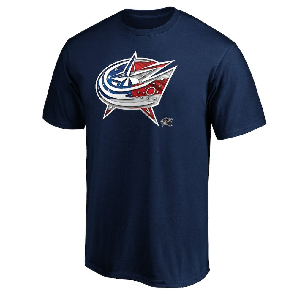 Columbus Blue Jackets Banner Wave Logo T-Shirt - Navy | NHL on sale