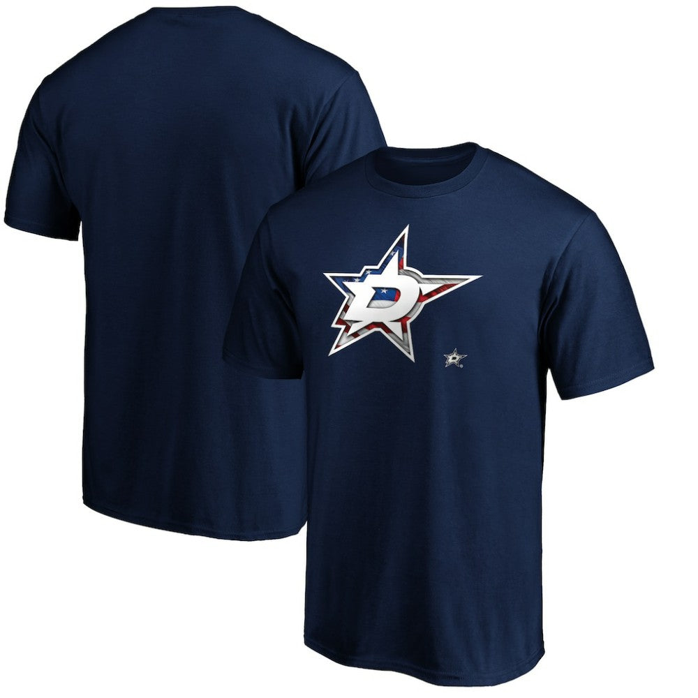 Dallas Stars Banner Wave Logo T-Shirt - Navy | NHL sale
