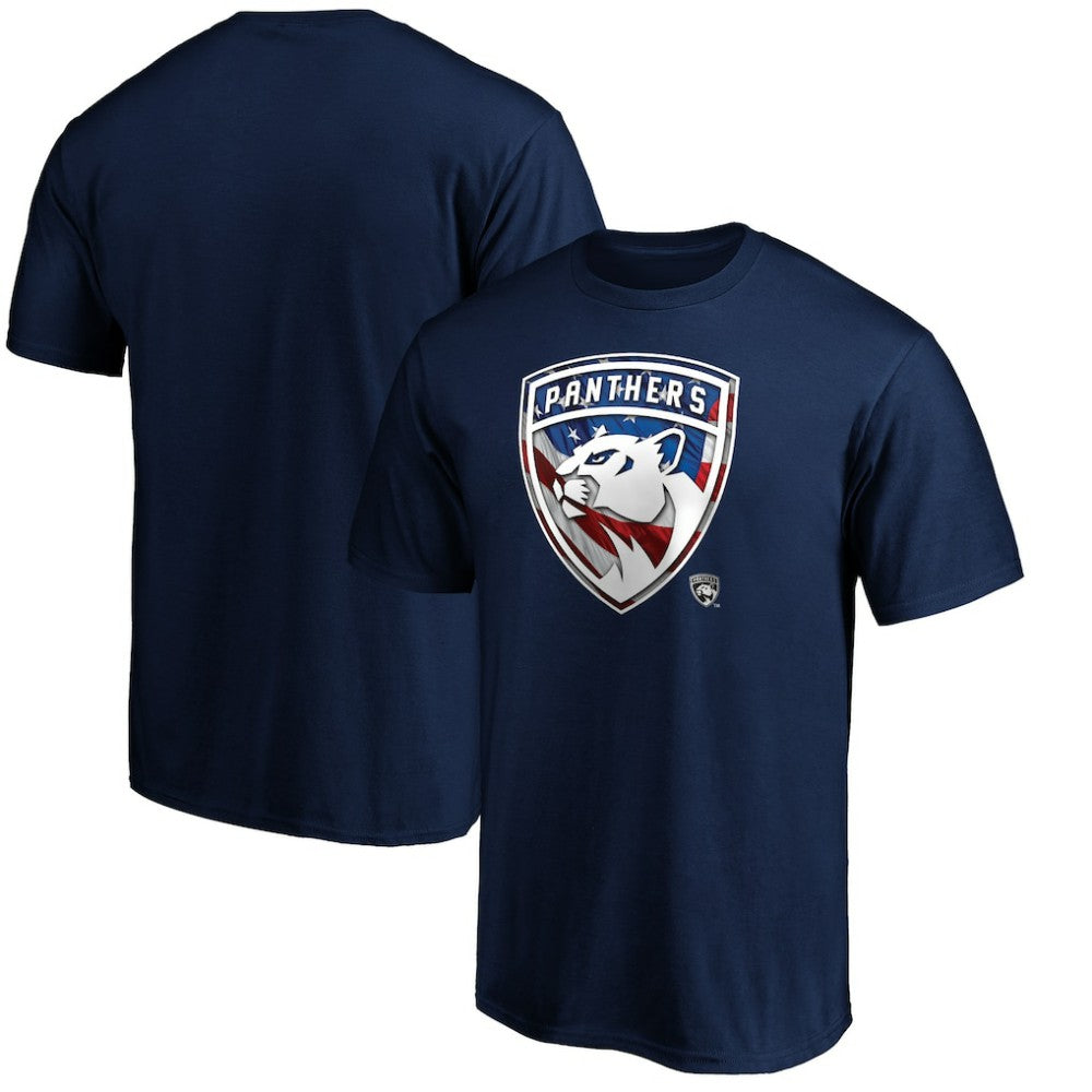 Florida Panthers Banner Wave Logo T-Shirt - Navy | NHL Lifestyle
