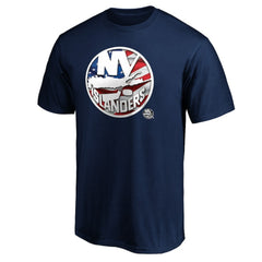New York Islanders Banner Wave Logo T-Shirt - Navy | NHL discount