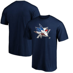 San Jose Sharks Banner Wave Logo T-Shirt - Navy | NHL Clearance