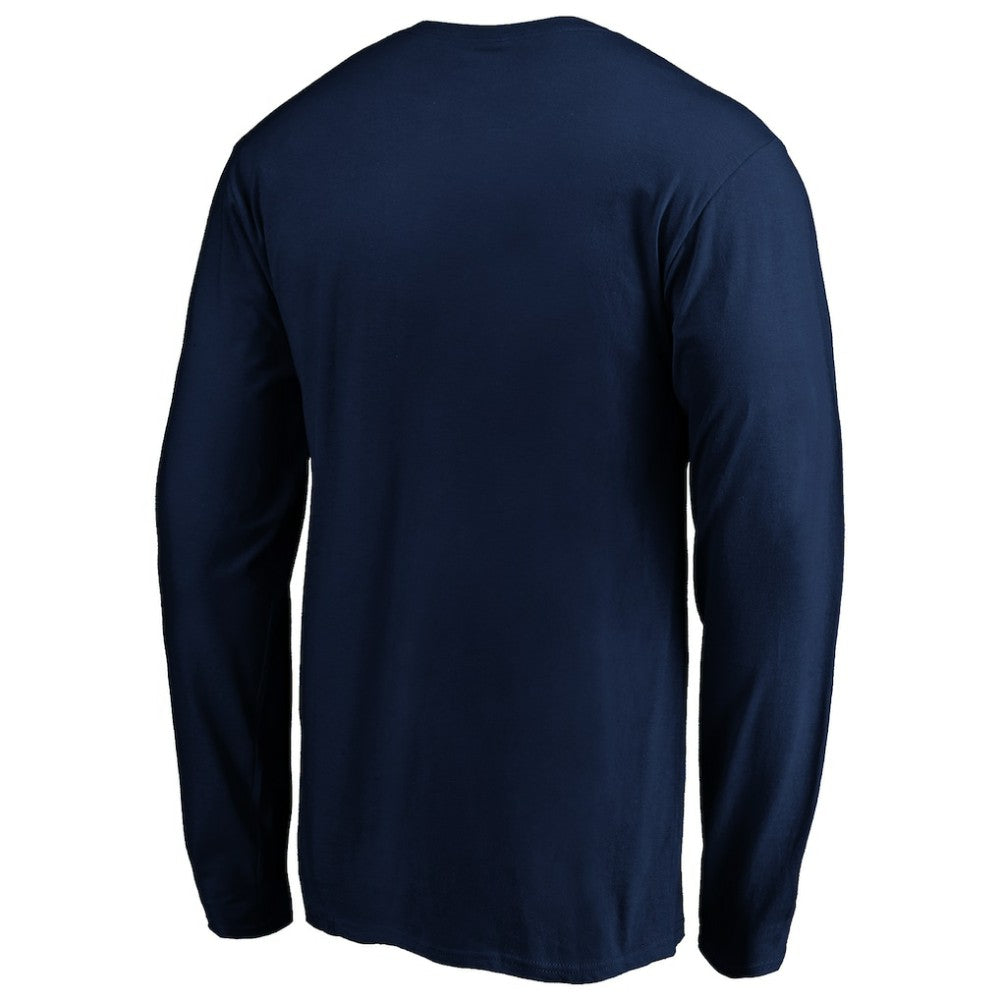 Detroit Red Wings Banner Wave Logo Long Sleeve T-Shirt - Navy | NHL Clearance