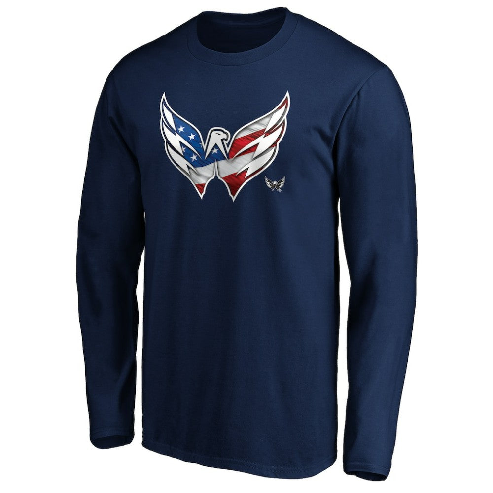 Washington Capitals Banner Wave Logo Long Sleeve T-Shirt - Navy | NHL sale
