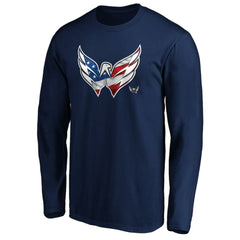 Washington Capitals Banner Wave Logo Long Sleeve T-Shirt - Navy | NHL sale