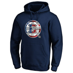 Boston Bruins Banner Wave Logo Pullover Hoodie - Navy | NHL Clearance