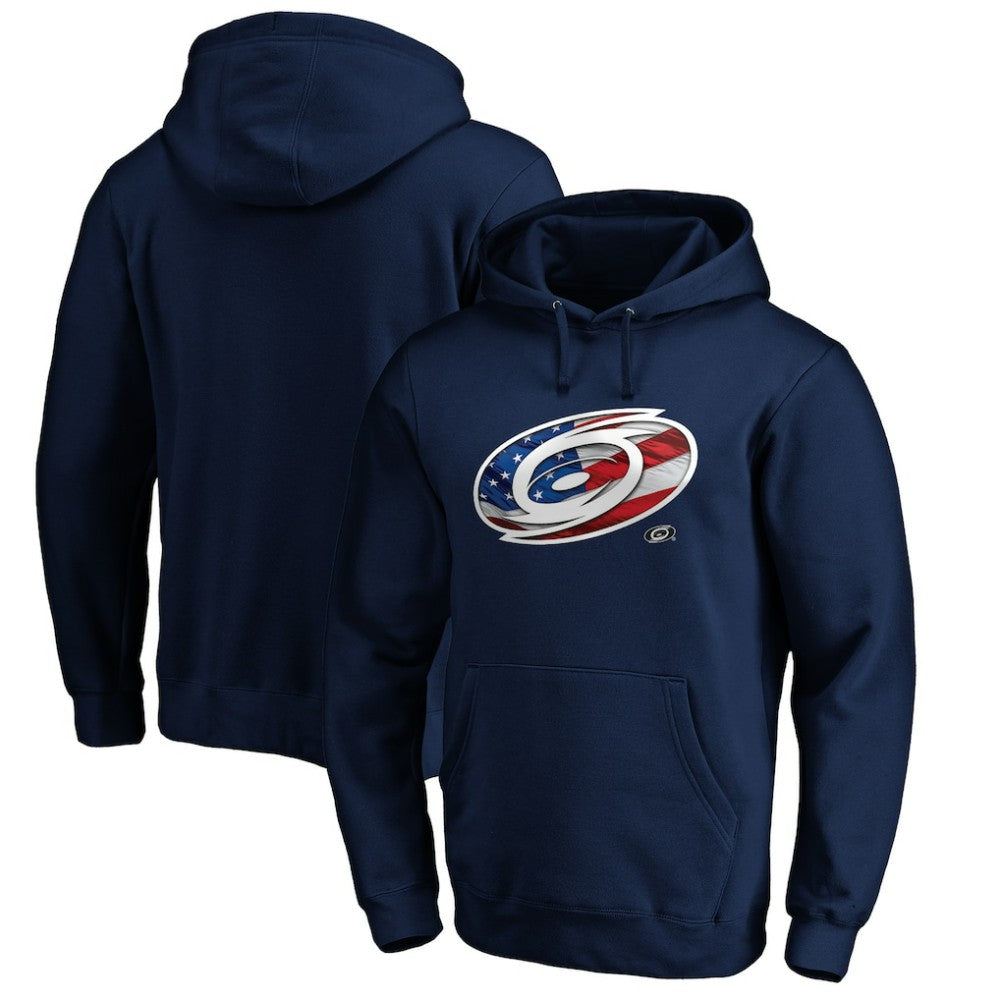 Carolina Hurricanes Banner Wave Logo Pullover Hoodie - Navy | NHL online