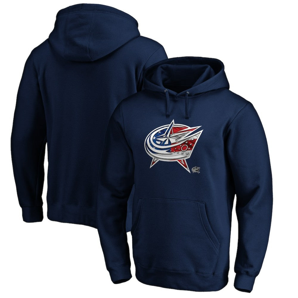 Columbus Blue Jackets Banner Wave Logo Pullover Hoodie - Navy | NHL near me