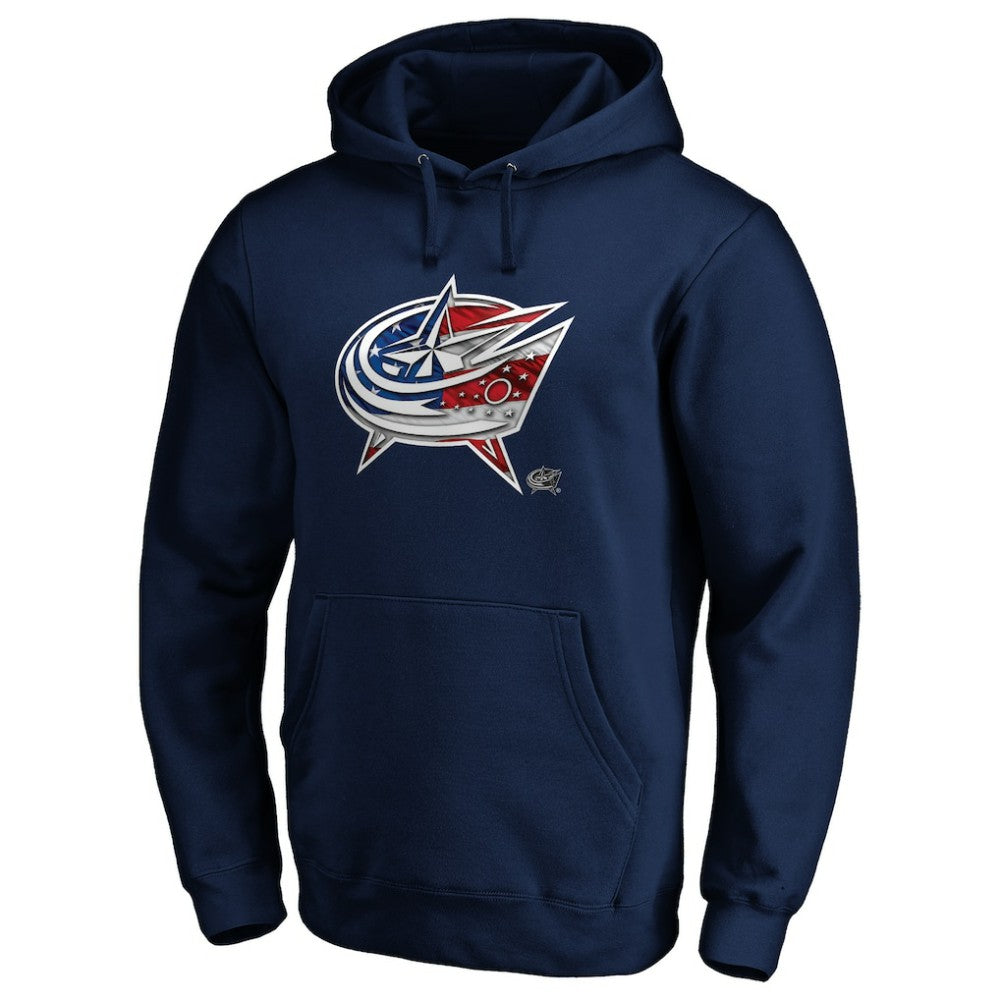 Columbus Blue Jackets Banner Wave Logo Pullover Hoodie - Navy | NHL near me
