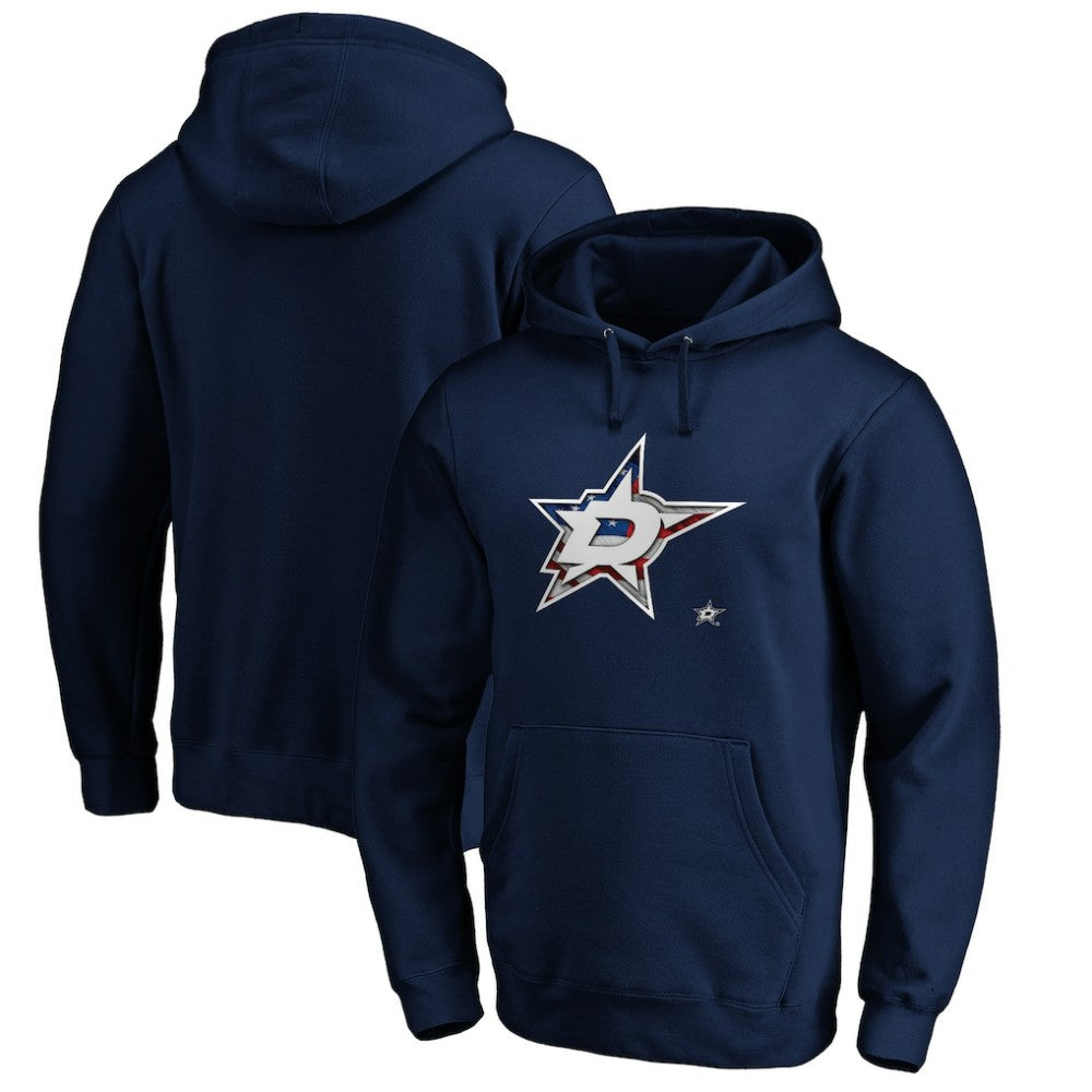 Dallas Stars Banner Wave Logo Pullover Hoodie - Navy | NHL online