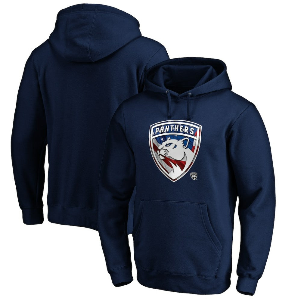 Florida Panthers Banner Wave Logo Pullover Hoodie - Navy | NHL on sale