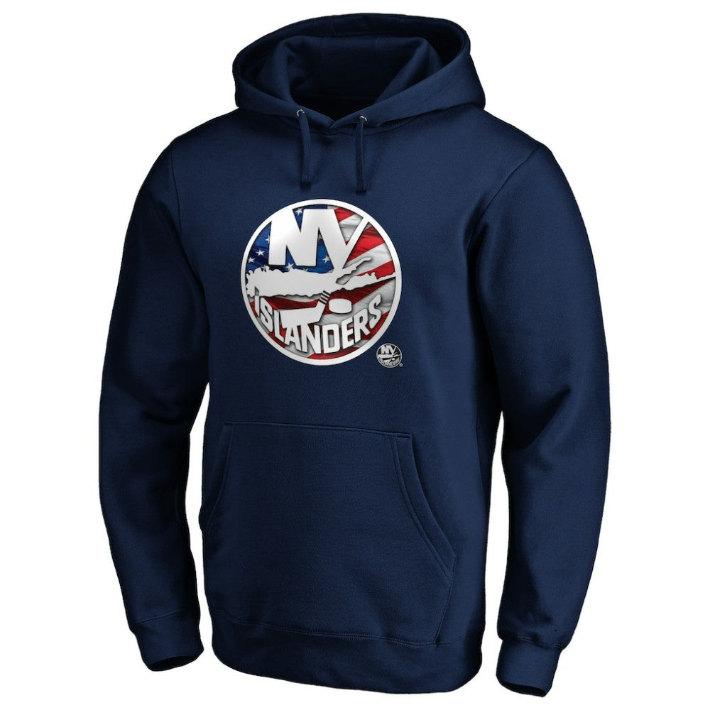 New York Islanders Banner Wave Logo Pullover Hoodie - Navy | NHL near me