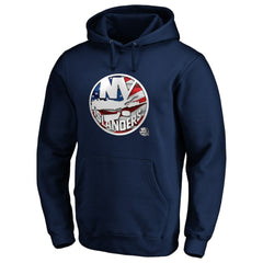 New York Islanders Banner Wave Logo Pullover Hoodie - Navy | NHL near me