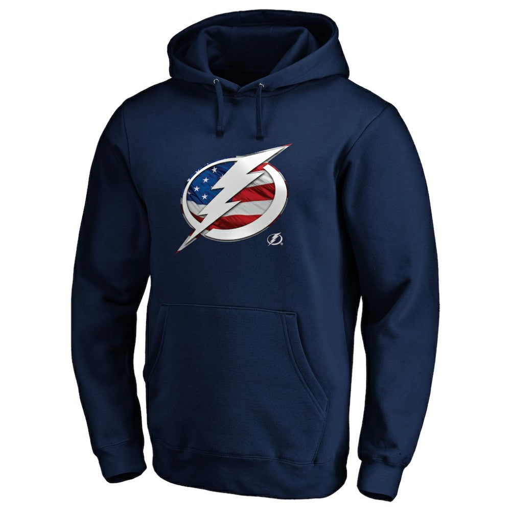 Tampa Bay Lightning Banner Wave Logo Pullover Hoodie - Navy | NHL sale
