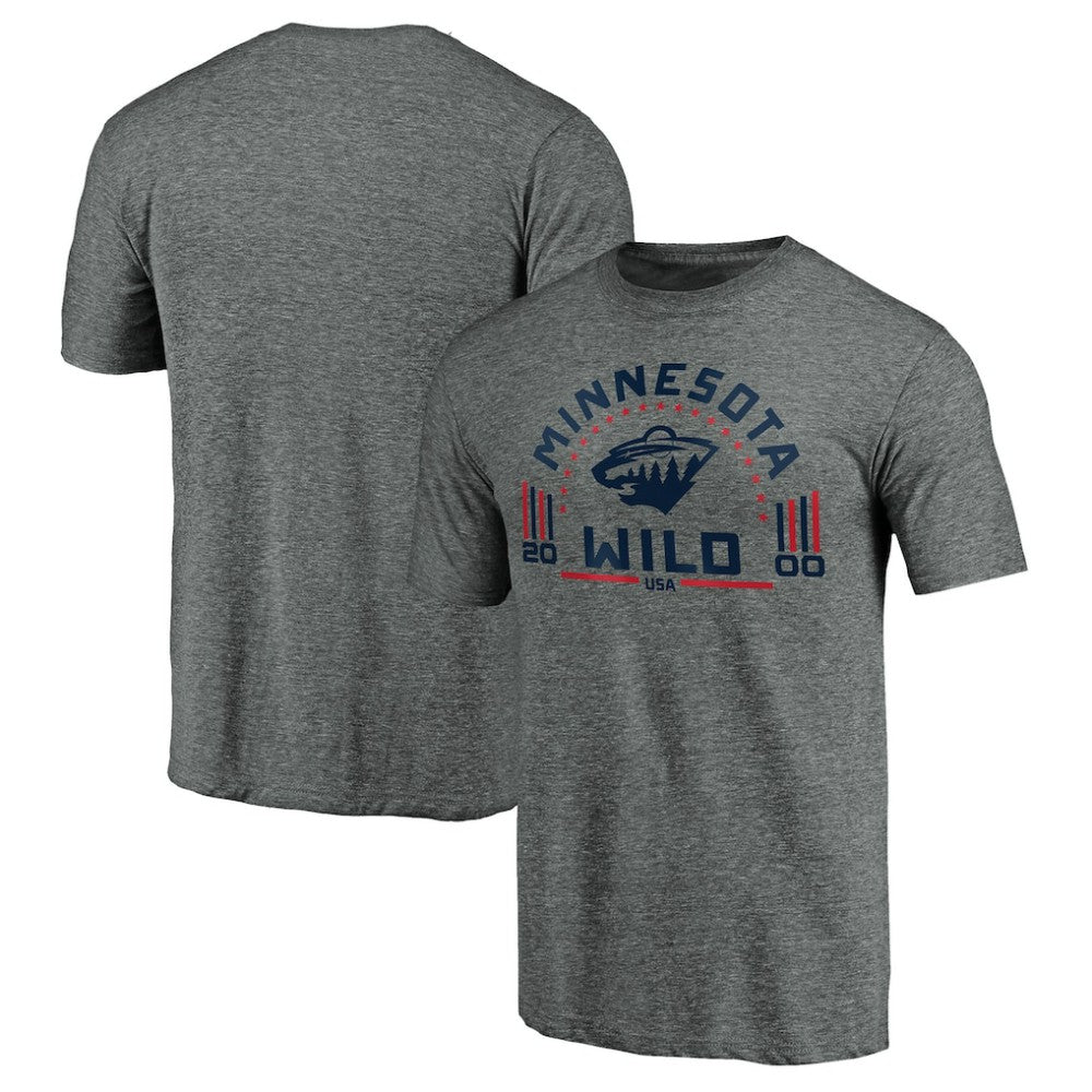 Minnesota Wild Team Freedom Tri-Blend T-Shirt - Heathered Gray | NHL Clearance