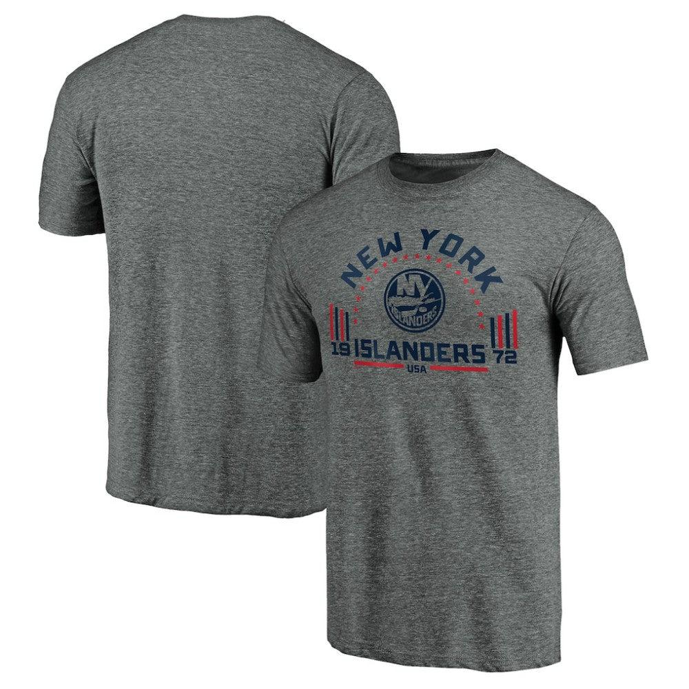 New York Islanders Team Freedom Tri-Blend T-Shirt - Heathered Gray | NHL online