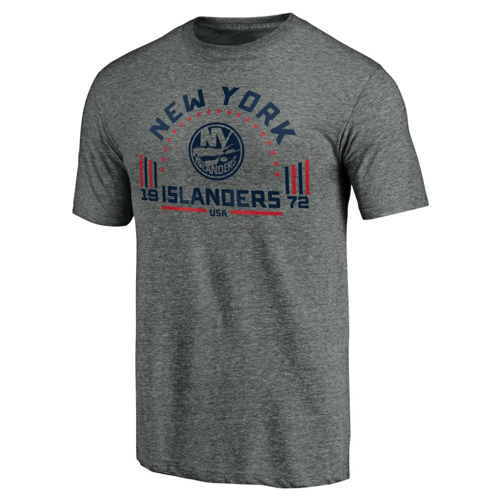 New York Islanders Team Freedom Tri-Blend T-Shirt - Heathered Gray | NHL online