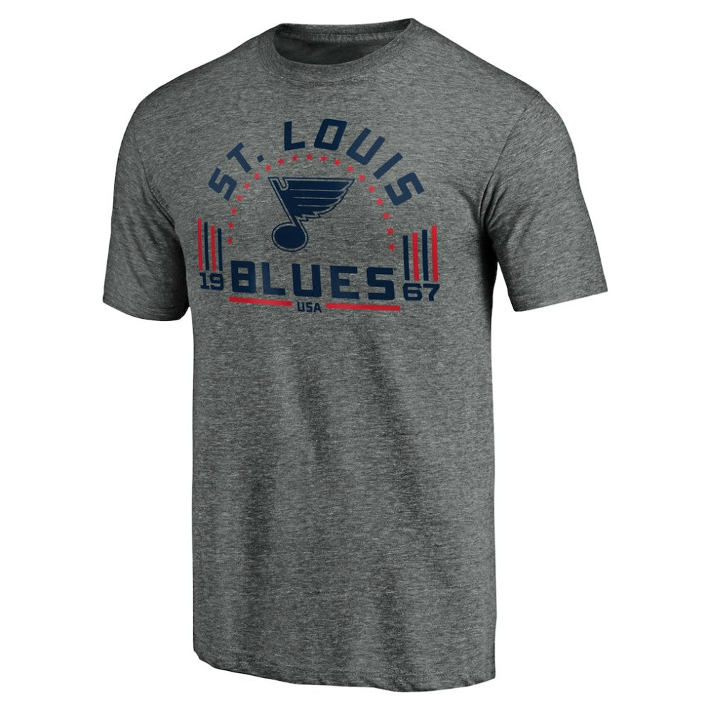 St. Louis Blues Team Freedom Tri-Blend T-Shirt - Heathered Gray | NHL on sale