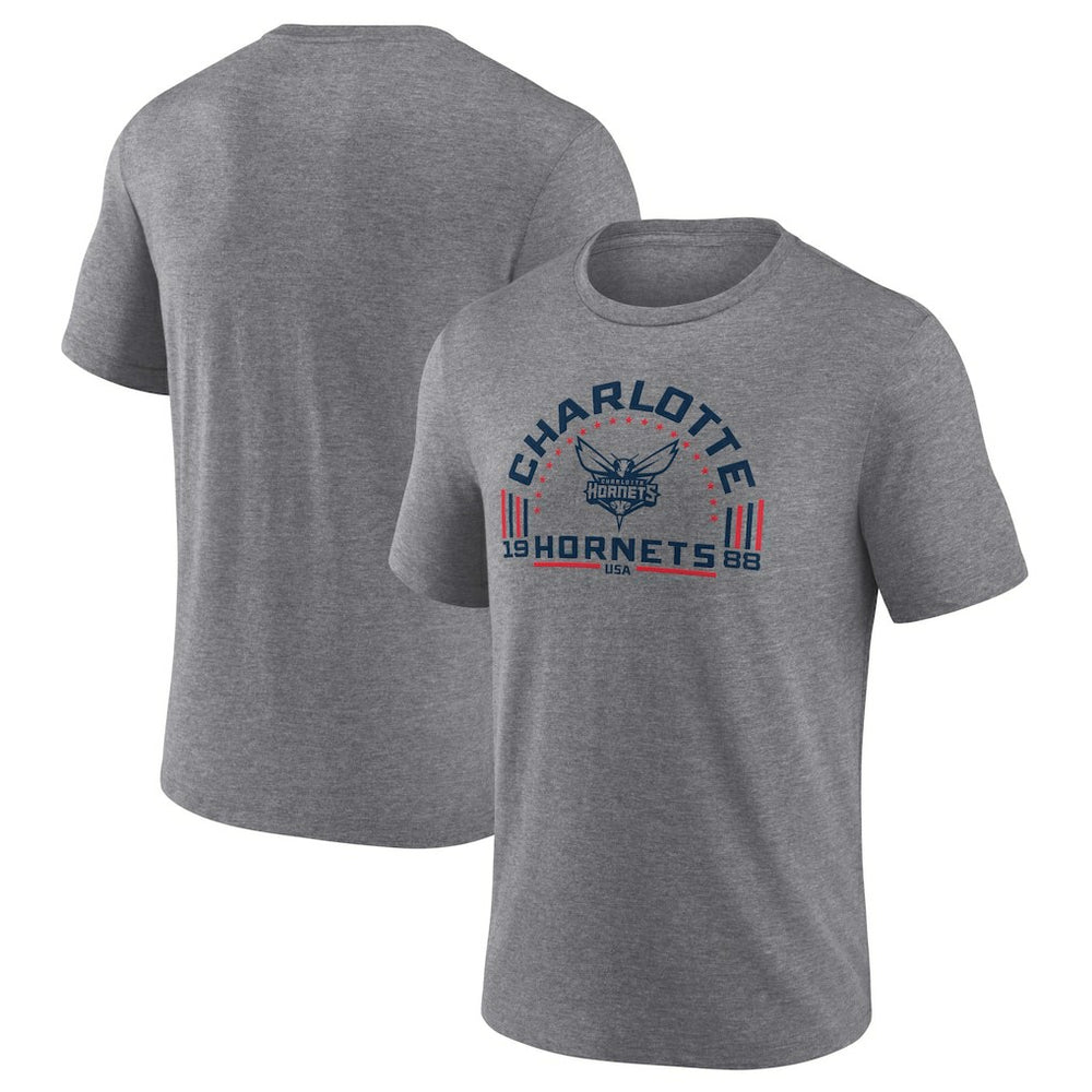 Charlotte Hornets Team Freedom Tri-Blend T-Shirt Gray