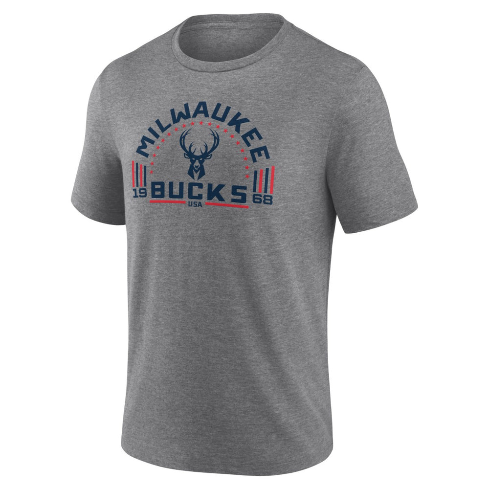 Milwaukee Bucks Team Freedom Tri-Blend T-Shirt Gray