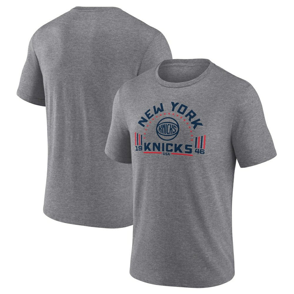 New York Knicks Team Freedom Tri-Blend T-Shirt Gray