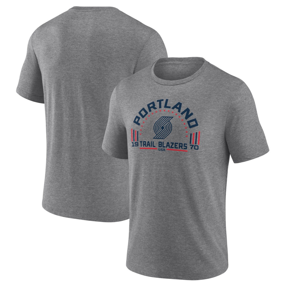 Portland Trail Blazers Team Freedom Tri-Blend T-Shirt Gray