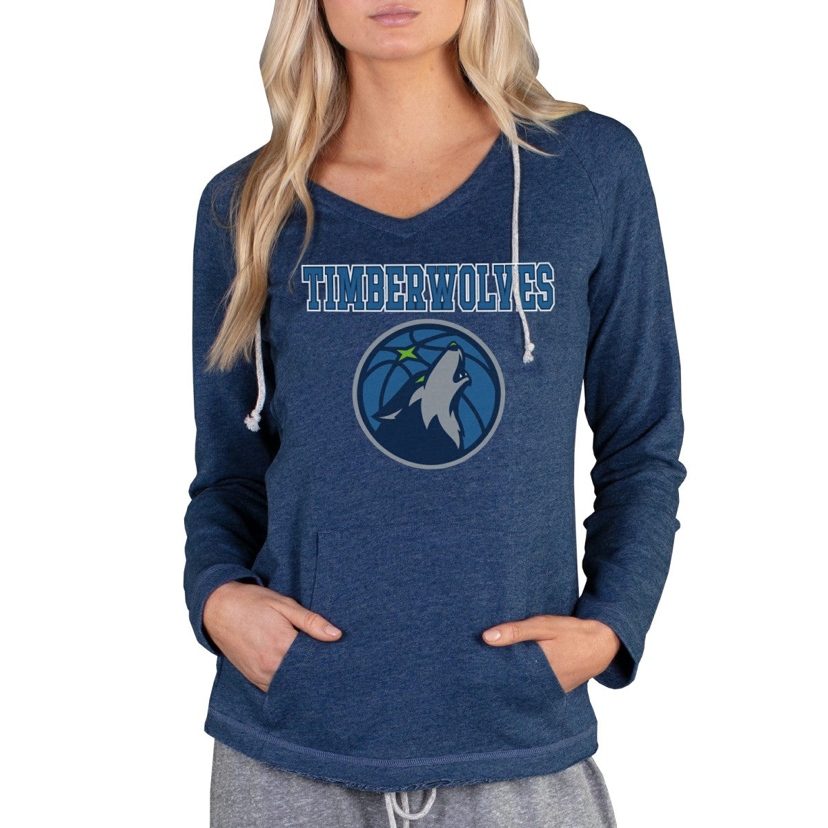 Minnesota Timberwolves Concepts Sport Women's Mainstream Terry Hooded Top Navy
