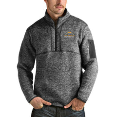 Los Angeles Chargers Antigua Fortune Quarter-Zip Pullover Jacket - Heather Charcoal - NFL
