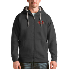 San Francisco 49ers Antigua Victory Full-Zip Hoodie - Charcoal - NFL
