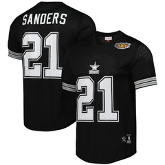 Deion Sanders Dallas Cowboys Retired Player Name & Number Mesh Top - Black - Mitchell & Ness