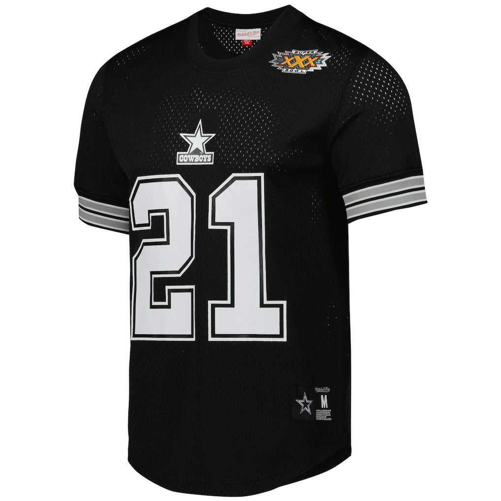 Deion Sanders Dallas Cowboys Retired Player Name & Number Mesh Top - Black - Mitchell & Ness