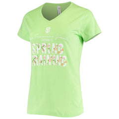 San Francisco Giants Soft as a Grape Women's Script Floral V-Neck T-Shirt for sale