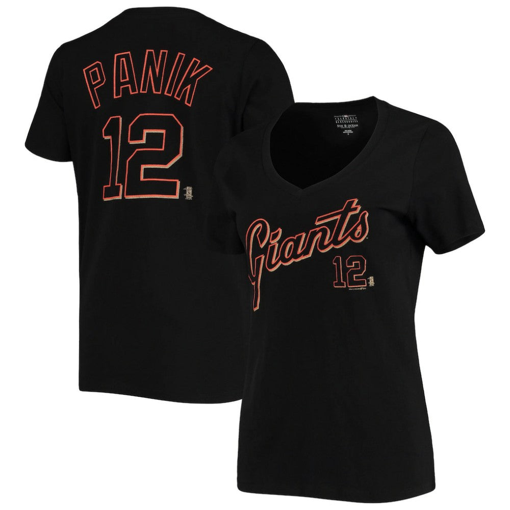 Joe Panik San Francisco Giants 5th & Ocean by New Era Women's Script Name and Number V-Neck T-Shirt Black Discount