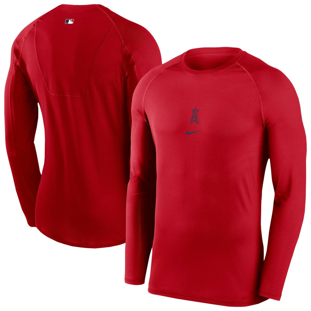 Los Angeles Angels Nike Authentic Collection Raglan Long Sleeve T-Shirt Outlet