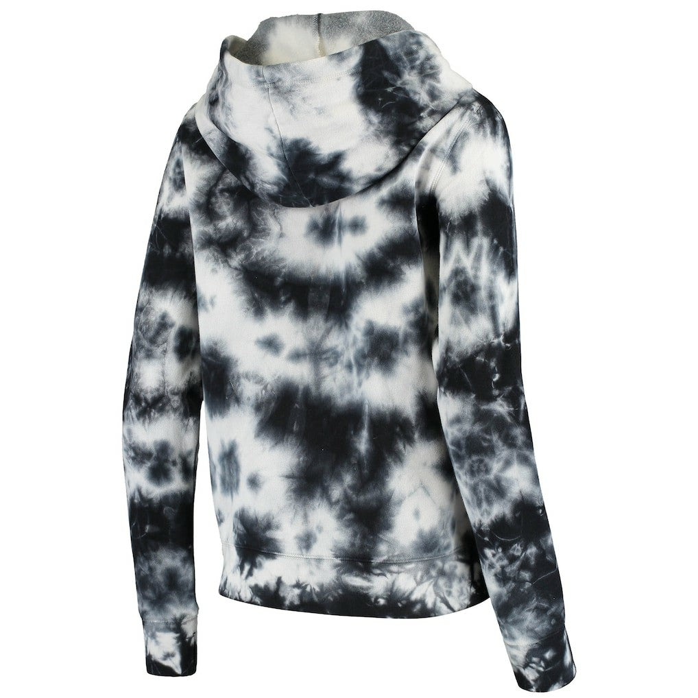 Las Vegas Raiders New Era Women's Tie Dye Fleece Full-Zip Hoodie - Black - NFL