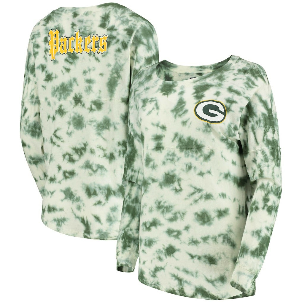 Green Bay Packers New Era Women's Tie-Dye Long Sleeve T-Shirt - Green - NFL