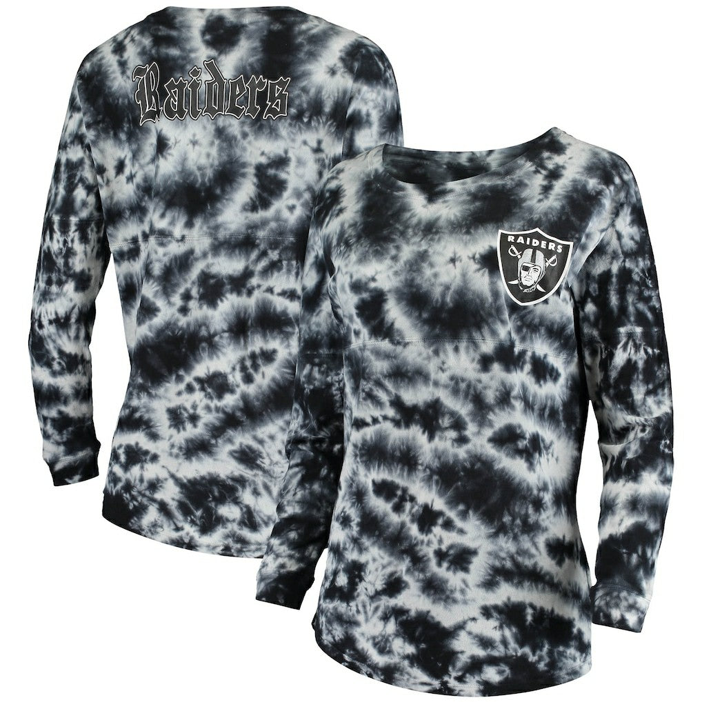 Las Vegas Raiders New Era Women's Tie-Dye Long Sleeve T-Shirt - Black - NFL