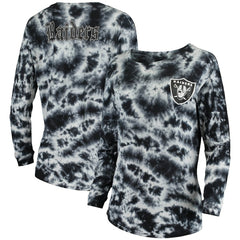 Las Vegas Raiders New Era Women's Tie-Dye Long Sleeve T-Shirt - Black - NFL