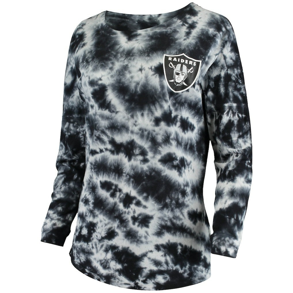 Las Vegas Raiders New Era Women's Tie-Dye Long Sleeve T-Shirt - Black - NFL