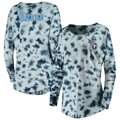 Tennessee Titans New Era Women's Tie-Dye Long Sleeve T-Shirt - Navy - NFL