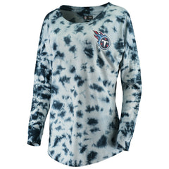 Tennessee Titans New Era Women's Tie-Dye Long Sleeve T-Shirt - Navy - NFL
