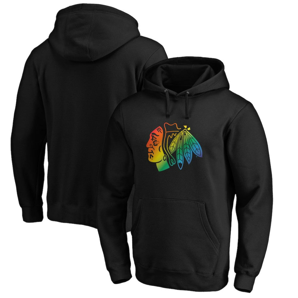 Chicago Blackhawks Team Pride Logo Pullover Hoodie - Black | NHL discount