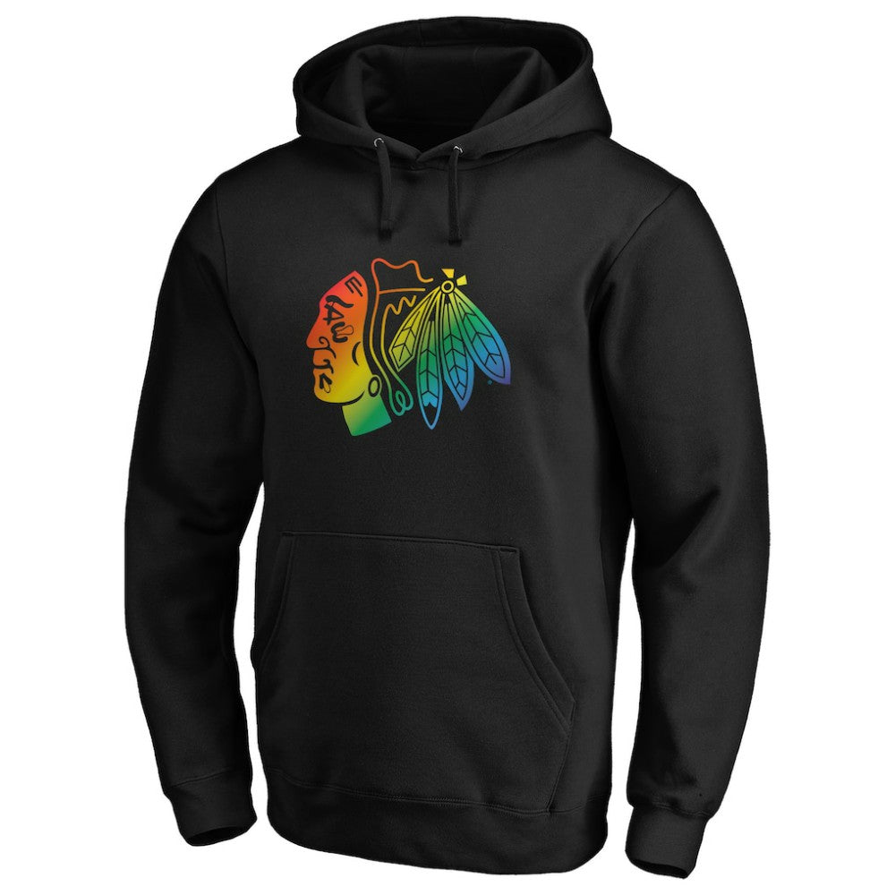 Chicago Blackhawks Team Pride Logo Pullover Hoodie - Black | NHL discount